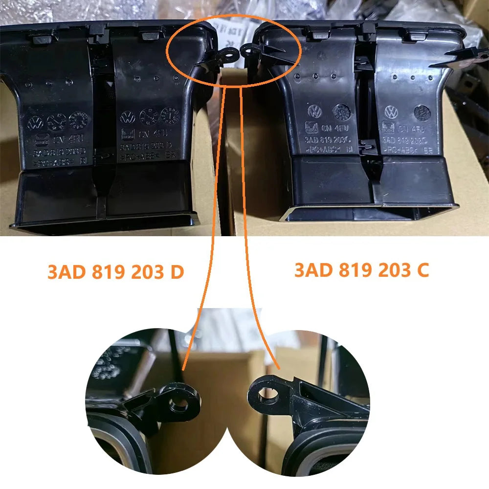 Ruili136 1Pcs for VW Passat CC B6 B7 R36 Car LHD Chrome Piano Paint Dashboard AC Air Condition Outlet Vent 3AD 819 701 3AD819702