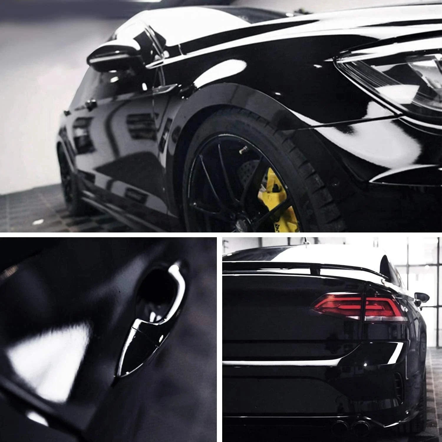 1-6m Carbon Fiber Car Body Vinyl Wrap Matte Accessories Glossy Black Sticker 3D 4D 5D close-up view