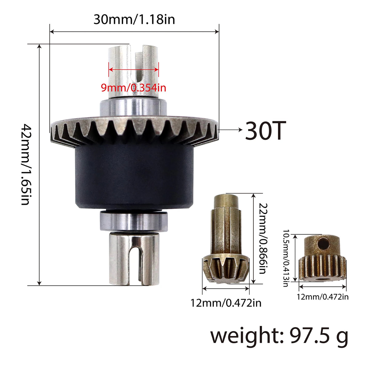 Metal Differential and Gear Set for SCY 16101 16102 16103 16201 Pro detail view