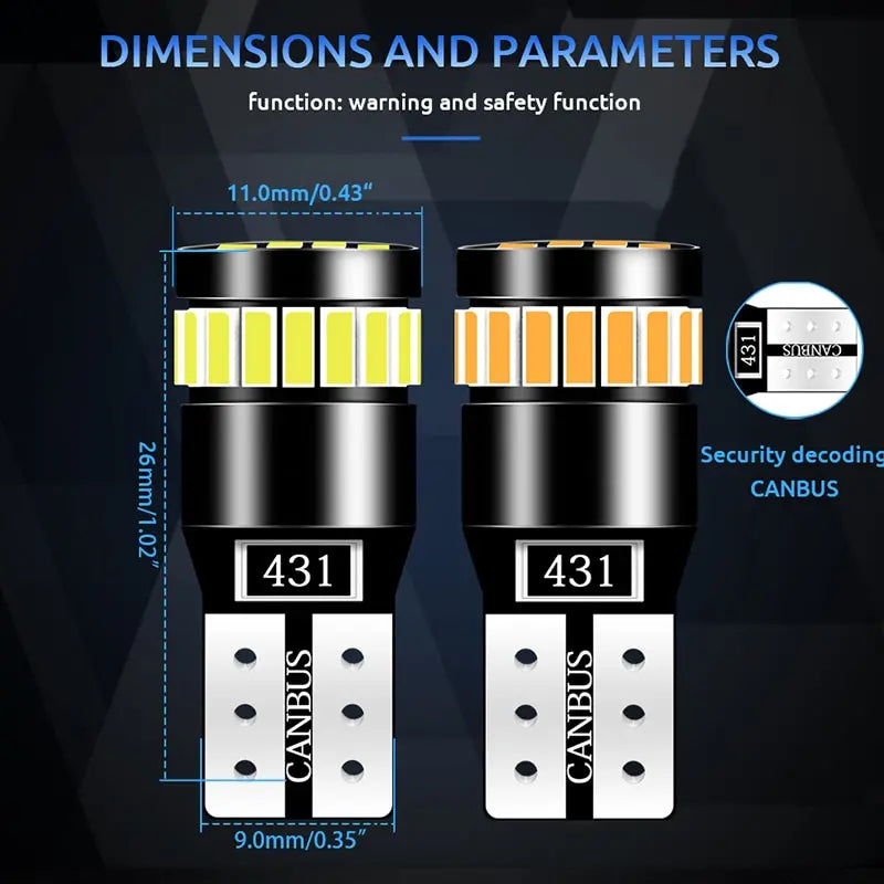 2x W5W T10 21SMD Led Bulbs Canbus Car Interior Light Bulbs Parking Position Lamp Map Dom detail view
