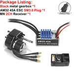 Full Metal Gearbox 2322 2600KV Brushless Motor AM32 45A ESC Adjuster 21g Servo for 1/12 RC Car Crawler MN82 MN78 MN168 MN99 MN98