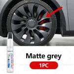 Tesla Wheel Scratch Repair Pen | Matte Black Dark Gun Gray Silver Multiple Colors Pain close-up view