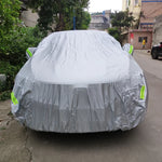 Universal SUV Sedan Full Car Cover | Waterproof Outdoor Protection Silver S-XXL close-up view