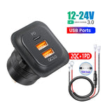 Car Charger Socket PD3.0 & QC3.0 | Dual USB C Fast Charger for Cars and Motorcycles alternate view