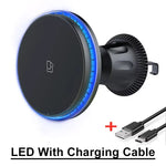 VIKEFON Magnetic Car Wireless Charger | LED/RGB Fast Charging Mount for iPhone 12-15 alternate view