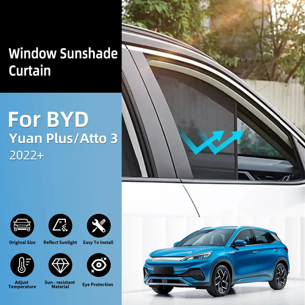 BYD Atto 3 Sun Shade Curtain | UV Protection Magnetic Privacy Sunshade