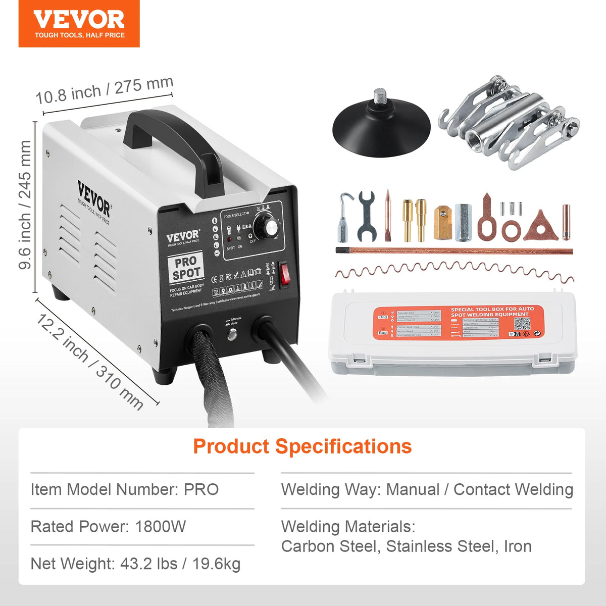 SucceBuy 1.8KW Stud Welder Dent Repair Kit Auto Body Spot Welding Dent Puller Machine Spot Welder Dent Puller for CarDent Repair