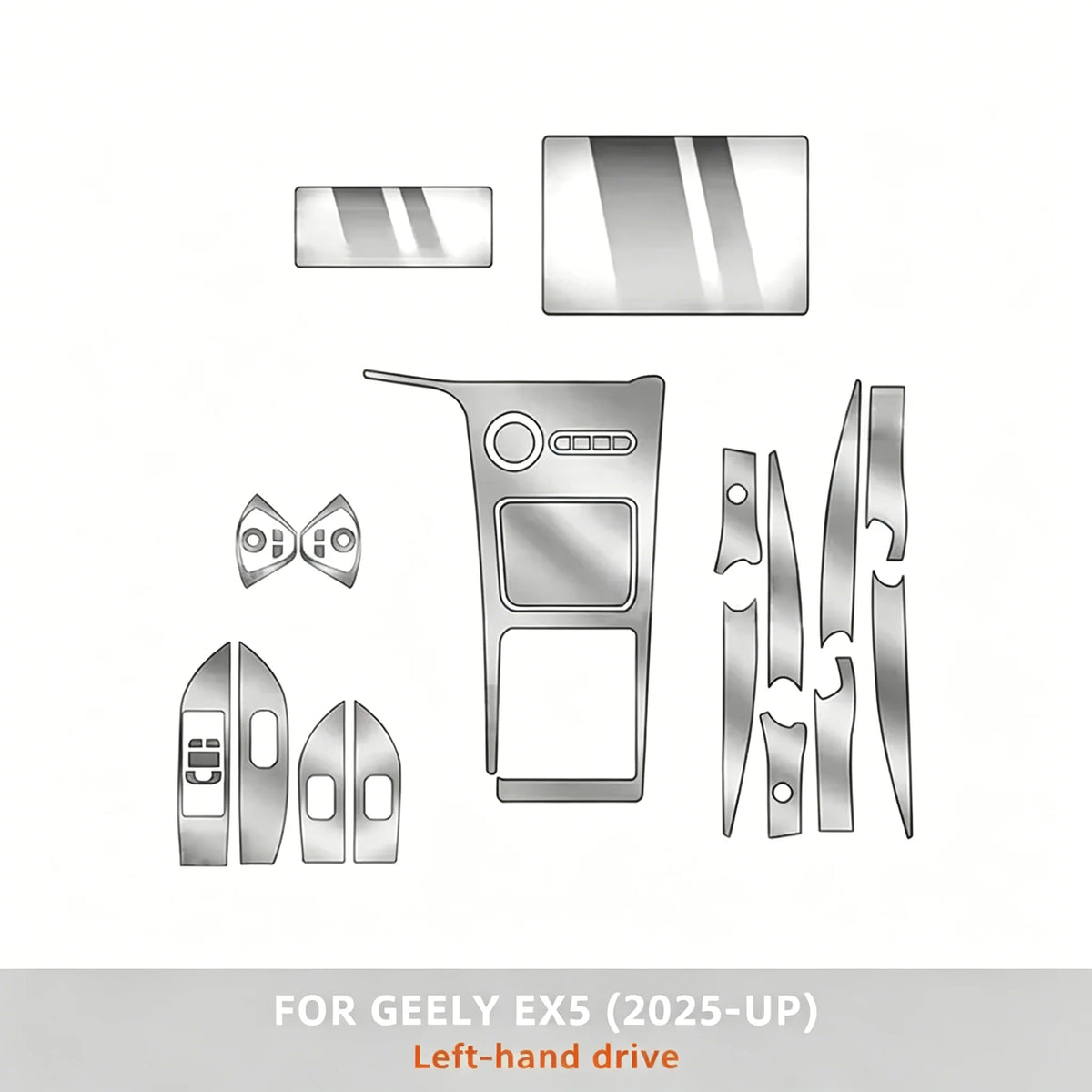 TPU Film For Geely EX5 E5 2025-2026 Center Console TPU Protective Film Interior Screen Protector Interior Film Transparent TPU