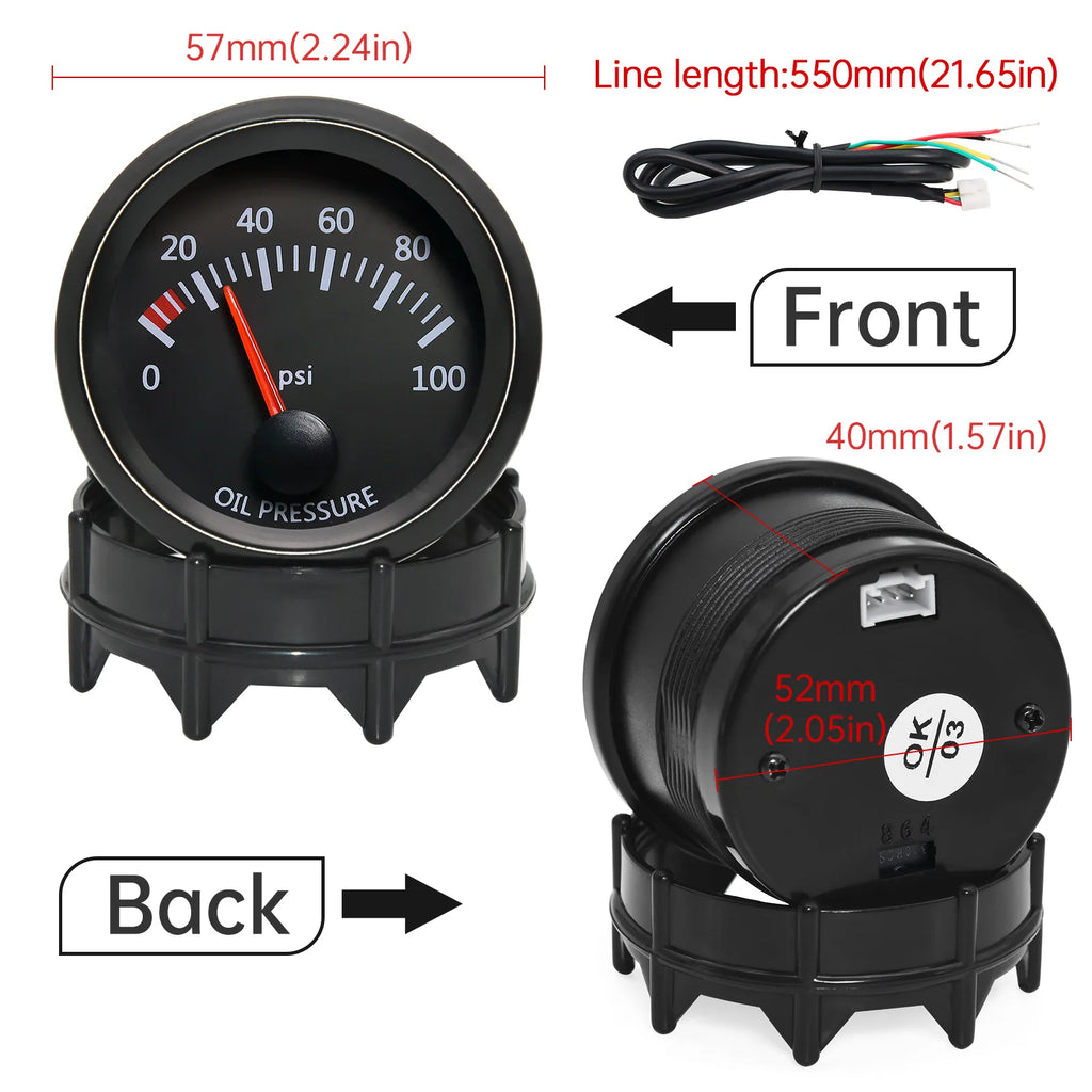 AD 52mm Boost Gauge Water Temp Oil Temp Pressure Turbo Pressure Gauges Voltmeter Air Fuel Ratio EGT Car Meter Exhaust Gas Temp