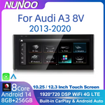256GB For Audi A3 8V 2013-2020 GPS Wireless CarPlay Android Auto Car Multimedia Player Navigation Ra