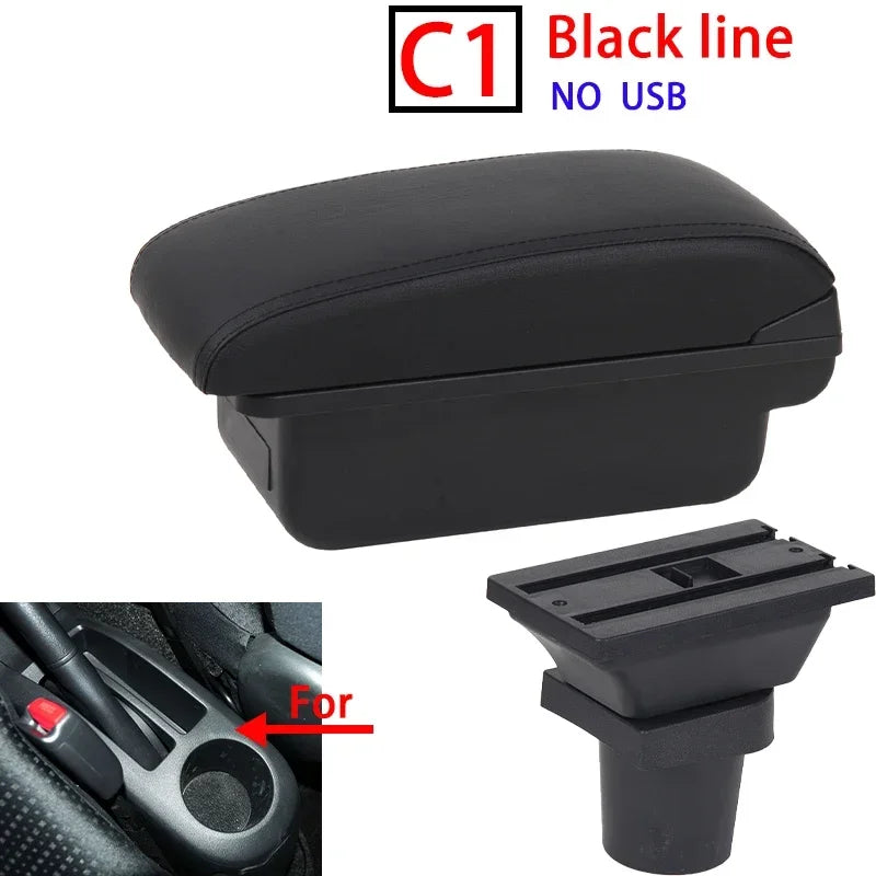 For Toyota Yaris 2005 2006 2007 2008 2009 2010 2011 Car Armrest Box with USB Intern additional angle