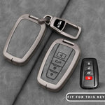 Leather Remote Key Chain Ring Case Cover Shell Protect For Toyota CHR Camry Corolla RA close-up view