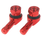 2* Aluminum Alloy Motorcycle Valve Stems | 90 Degree Tubeless Tire Valve for Rims close-up view