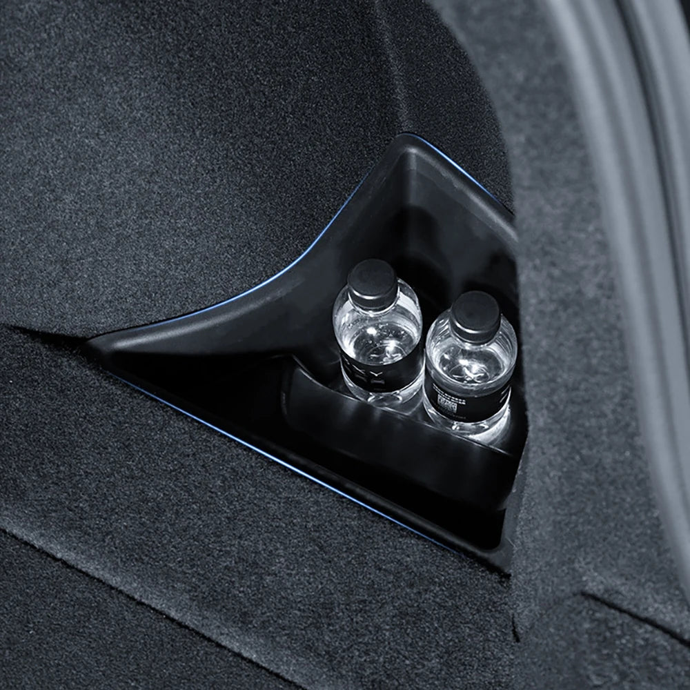 For Tesla Model 3 Highland 2024 Rear Trunk Side Storage Box | ABS with Flocking Lids detail view