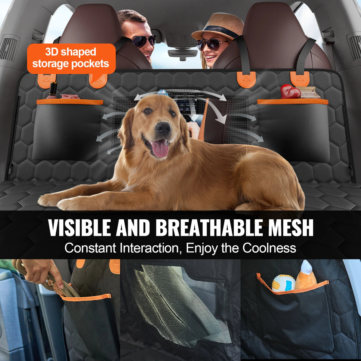 SucceBuy Back Seat Extender Dog Car Seat Cover for Back Seat Bed with Mesh Window a additional angle