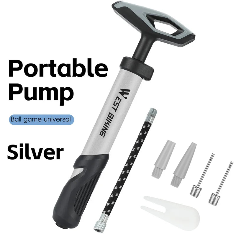 WEST BIKING Portable Ball Pump | 40PSI Hand Pump with Inflation Needle detail view