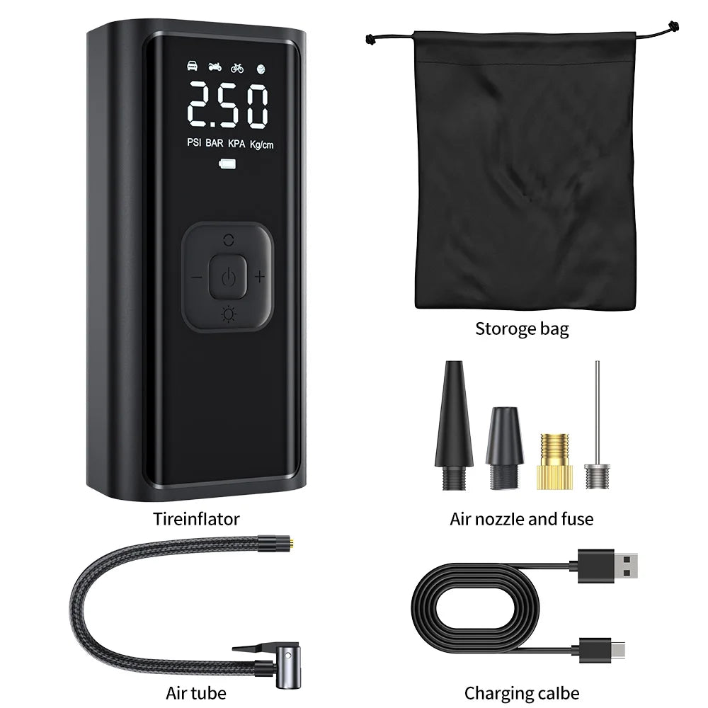 YIJU Wireless Air Pump 150psi Portable Electric Tire Inflator For Car Bicycle Motorcy alternate view