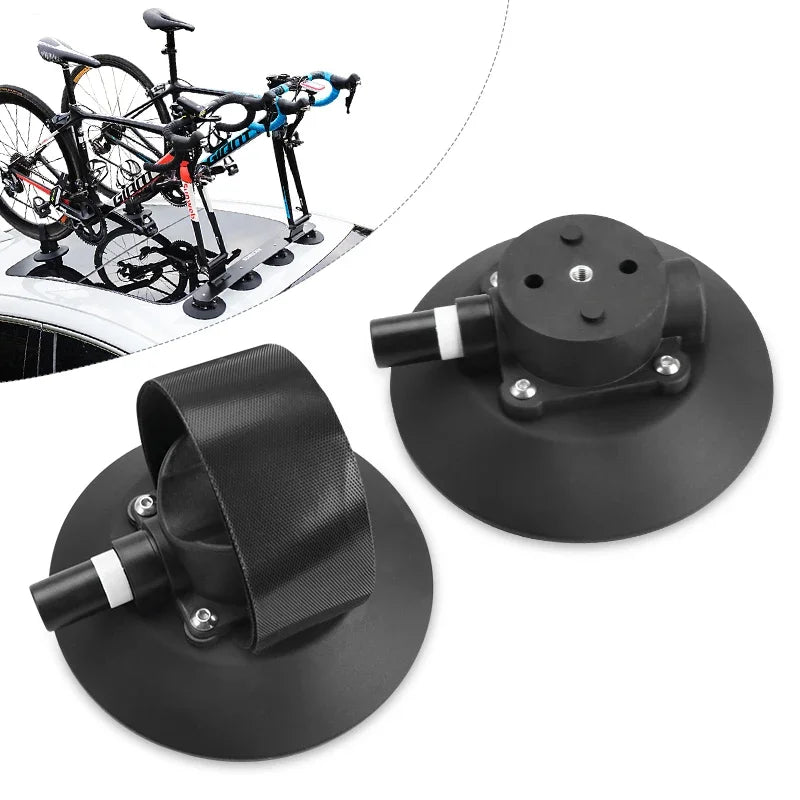 Rockbros Suction Cup Holder with Pump | Roof-Top Bike Rack Vacuum Mount for MTB and Road Bike Tires