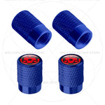 Itachi Rinnegan Sharingan Tire Valve Caps | 4pc Aluminum Anime Car Accessories close-up view