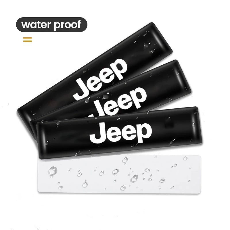 3D Car Emblem Stickers for Jeep Wrangler, Grand Cherokee, Compass | Black Epoxy Decal Se detail view