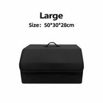 Storage Box PU Leather Multipurpose Collapsible Car Trunk Storage Organizer Car Trunk close-up view