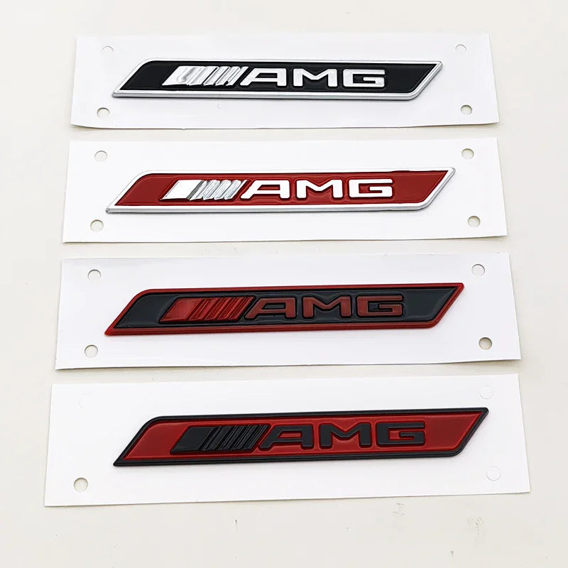 2pcs ABS Logo AMG Emblem Sticker Car Fender Side Badge for Mercedes A45 C63 W204 W205 E6 detail view