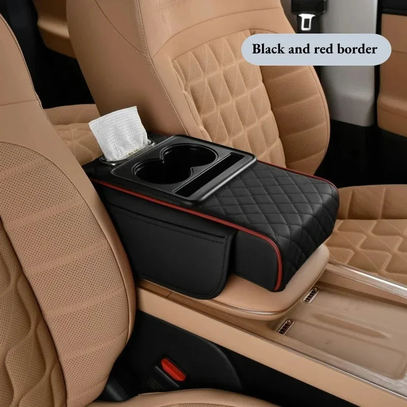 Auto Center Console Armrest Height Pad, Armrest Cushion Cover with 2 Cup Holders, All alternate view