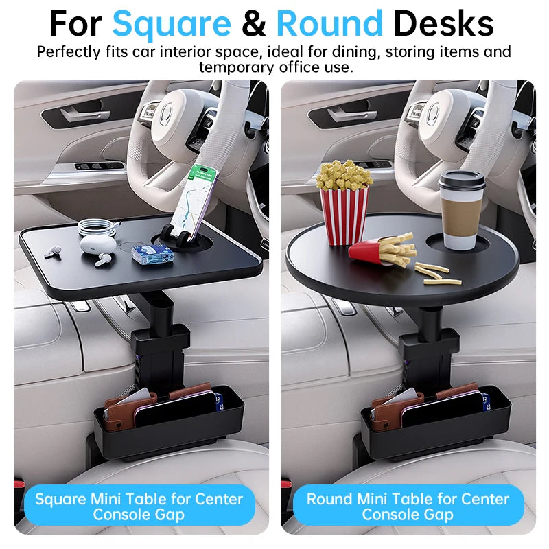 New Adjustable Car Seat Gap Mount Table Firm Stable Clamp Design 360 Rotation Height alternate view