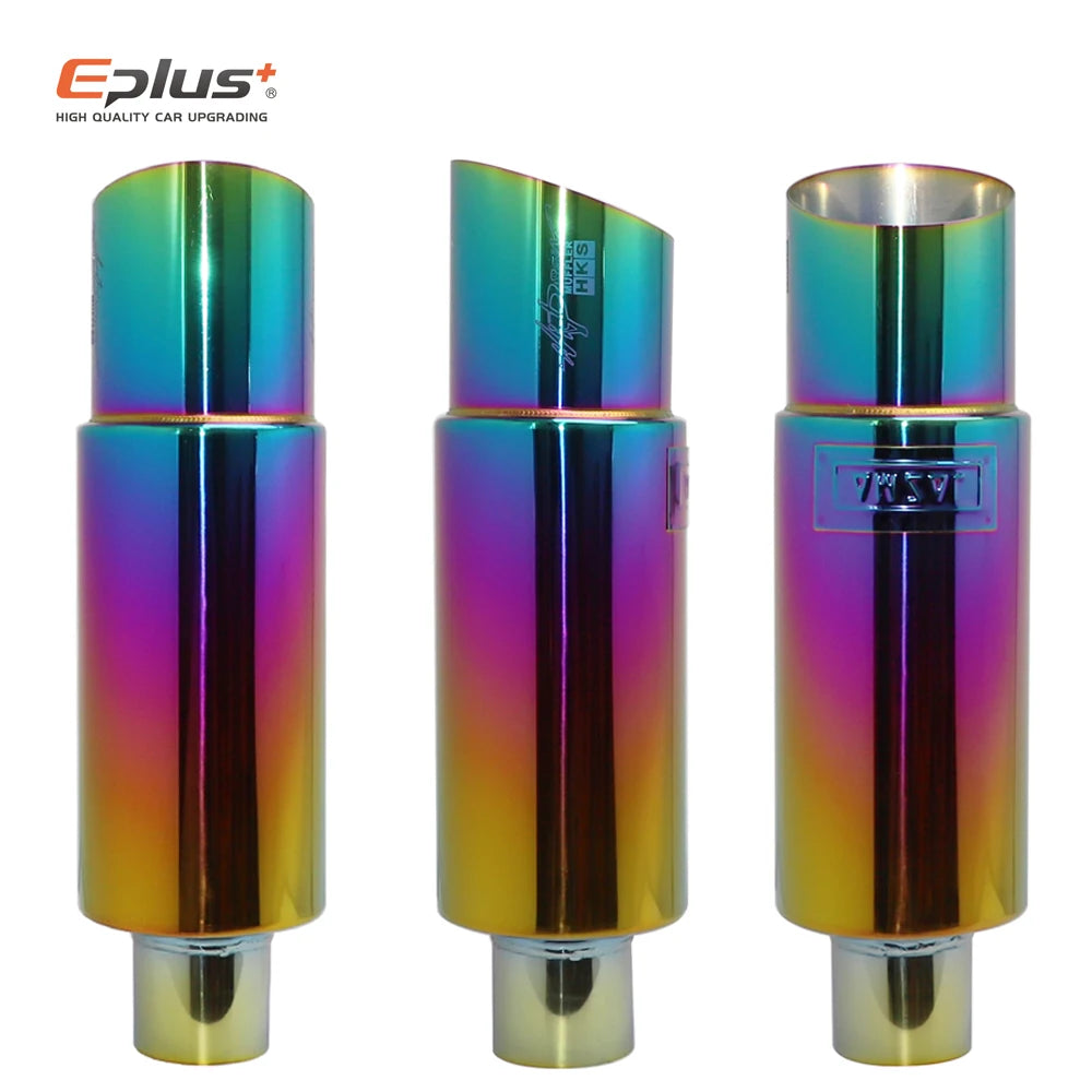 Stainless Steel Car Exhaust Pipe Straight Drum Muffler | Universal 51-63mm Inlet 89mm lifestyle view