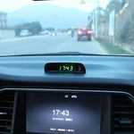 Car Clock Solar Charging Stick-On Digital Watch | 24-Hour 3-Level Brightness Auto Adju close-up view