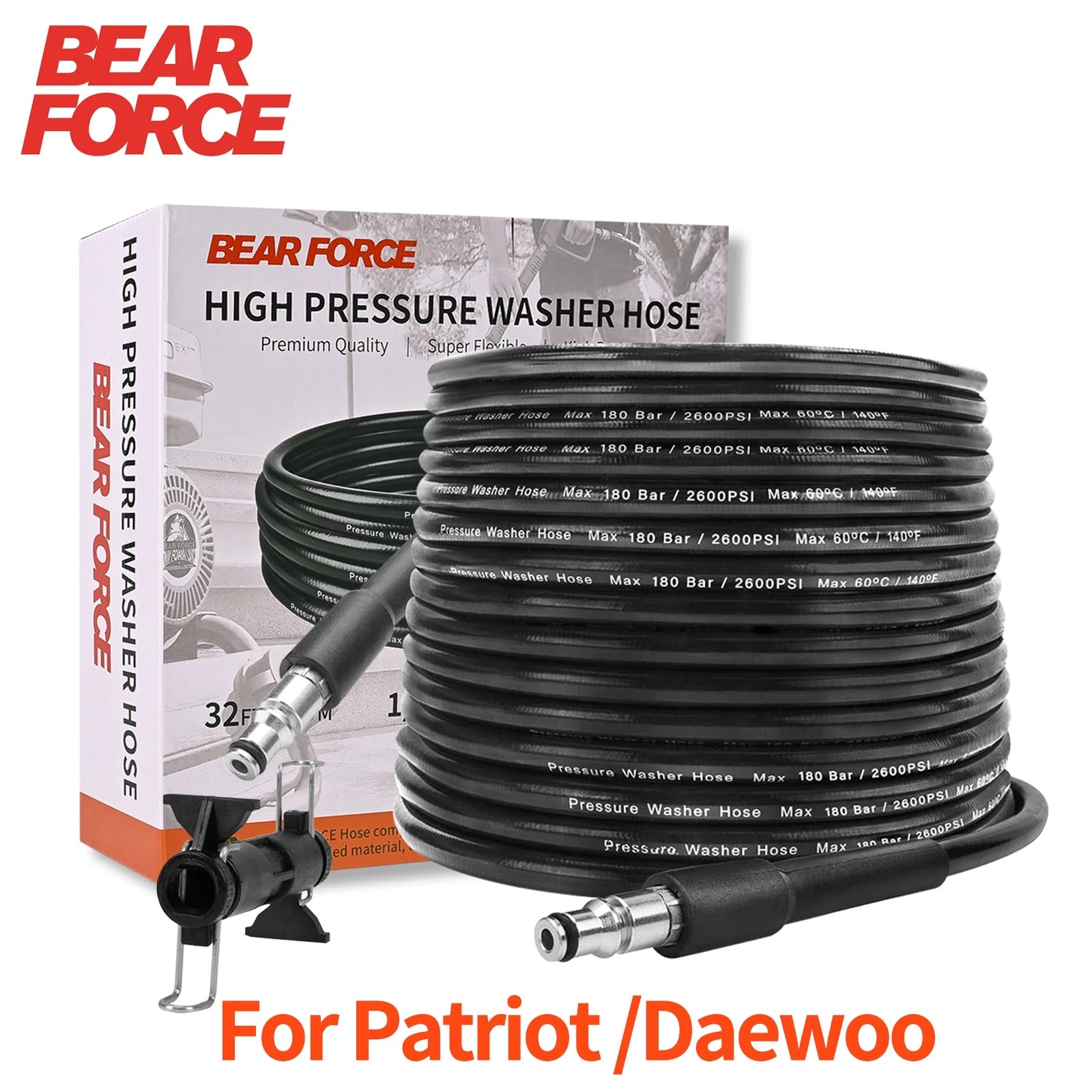 10m High Pressure Car Washer Water Cleaning Hose | Heavy Duty Extension Hose for Patriot Daewoo