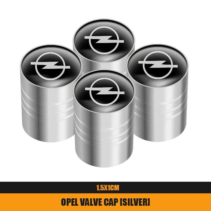 4Pcs Metal Car Wheel Tire Valve Caps | Dustproof Cover for Opel Models detail view