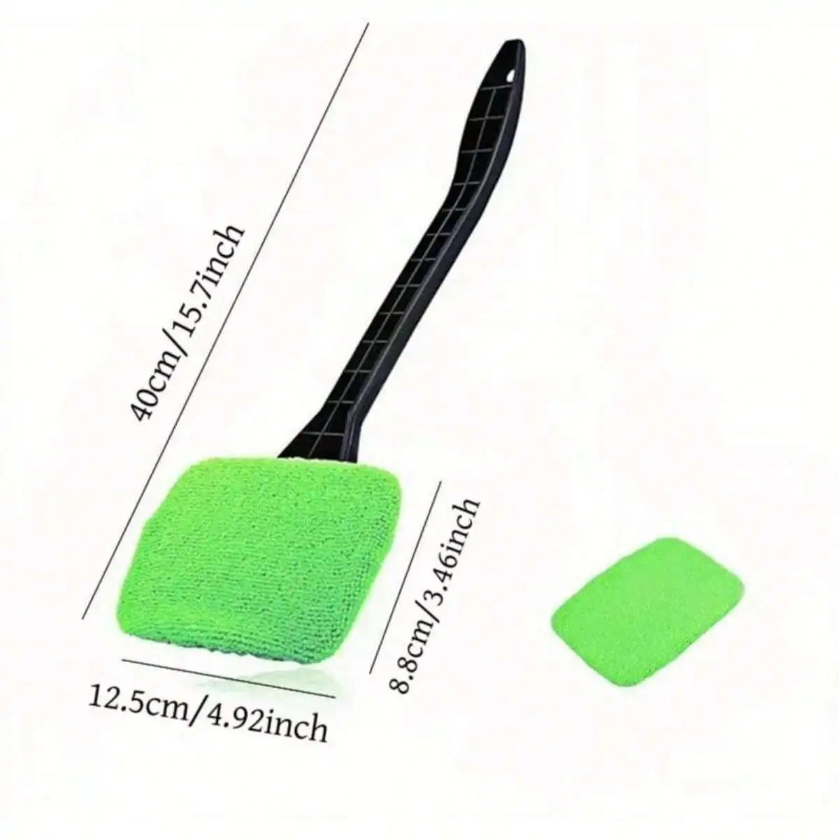 Telescopic Handle Car Windshield Cleaner, Green Microfiber Pads alternate view