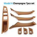7pcs Set LHD Interior Armrest Door Pull Handle Panel Inside Trim Cover For BMW 5 Seri alternate view