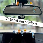 6pcs PVC Cartoon Cat Figurines for Car Dashboard, Plant Pots, and Screen Edge Decor detail view