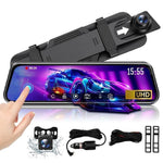 Touch Screen 1080P HD Automotive Driving Recorder Front & Rear Dashcam with Interior Car Camera, Photo Mode, AVI Video Format, Car Electronics Accessory