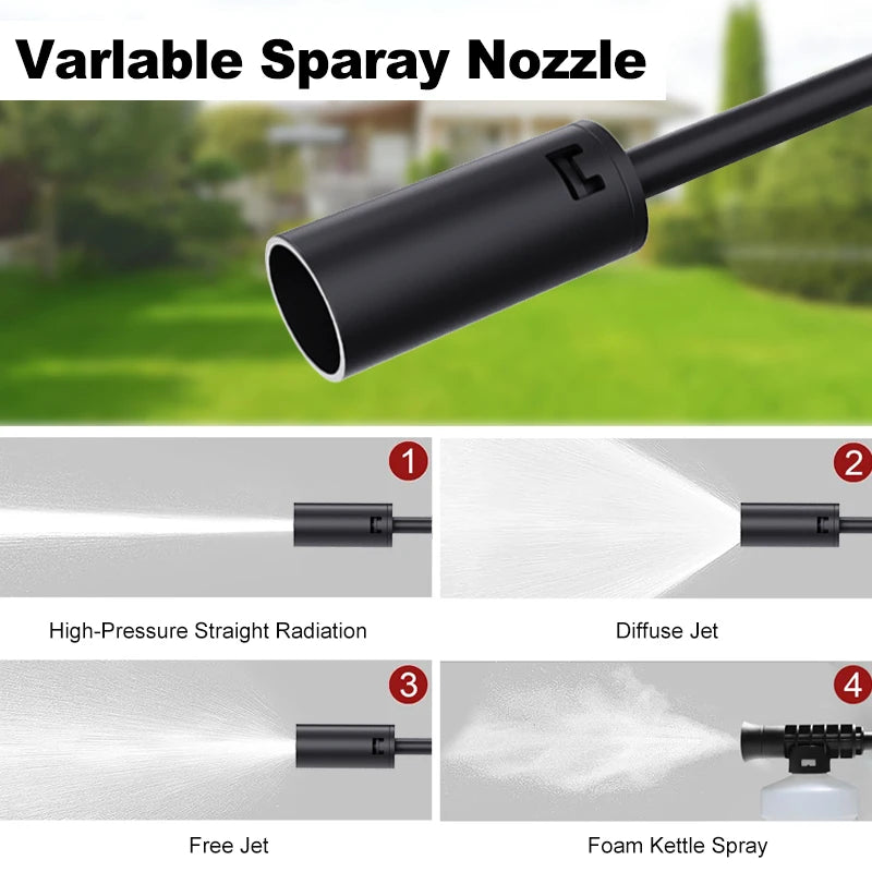 Newest Portable Cordless High Pressure Car Wash Washer Gun Foam Generator Water Gun for Home Garden Car Cleaning Accessories