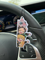 Japanese Cartoon Anime Cute Design Porcupine Demon Hilton Hotel Non-Toxic Car Air Freshener (Sea Salt and Aloe Vera) Car Air Freshener, Infused with Essential Oils | Lasted More Than 60 Days |   Car Vent Clip Fragrance Box Re
