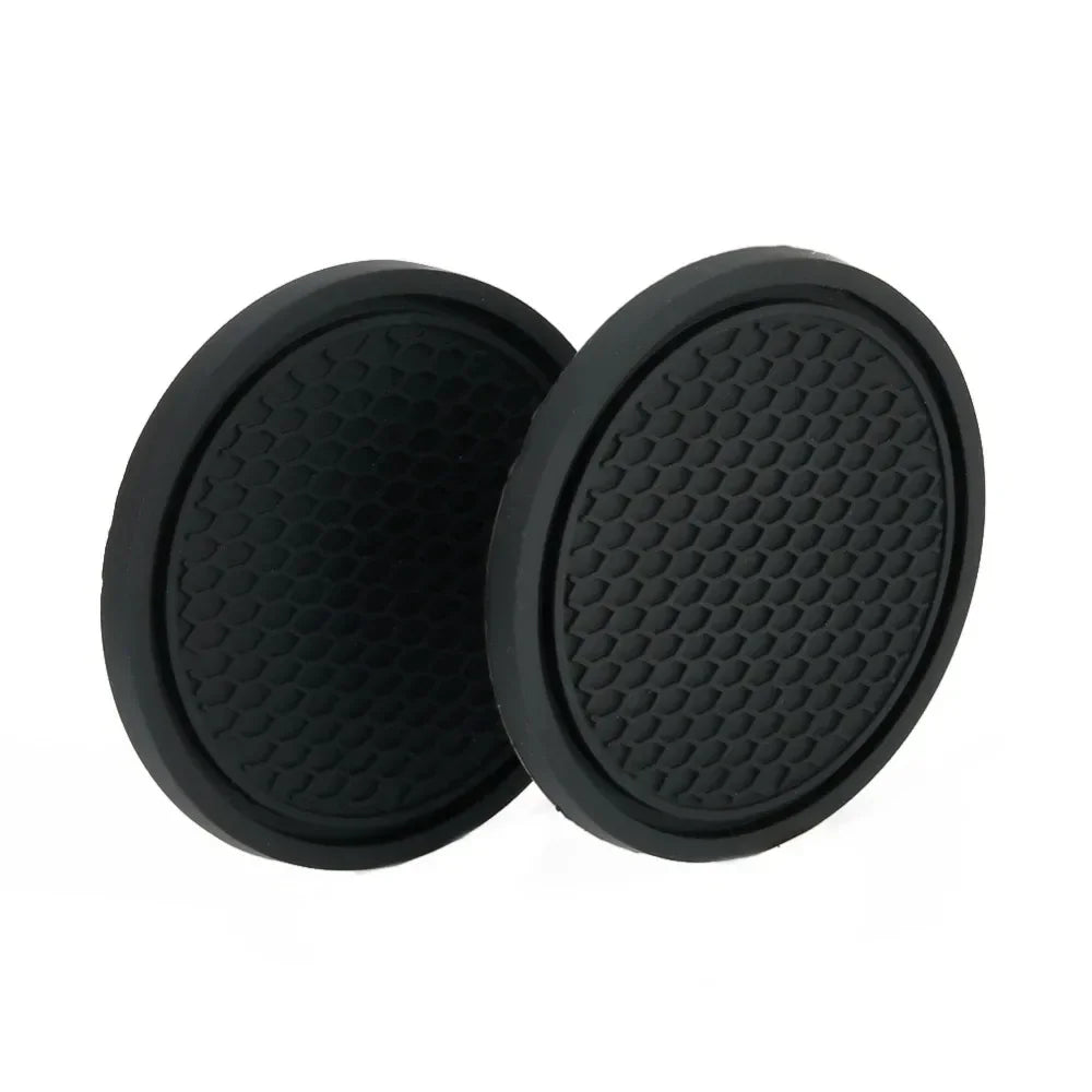 Black Car Cup Holder Insert Coasters 2 Pack detail view