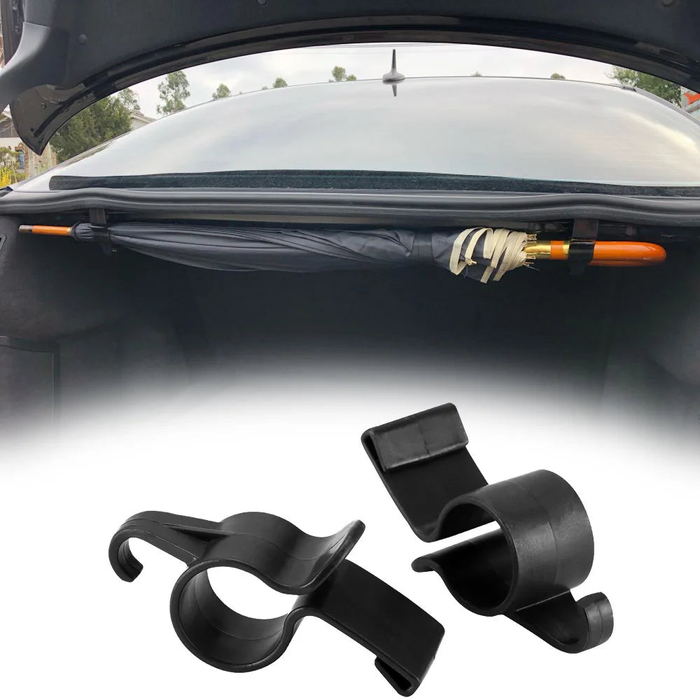 Car Seat Back Organizer with Hooks for Umbrella Towel Fishing Rod