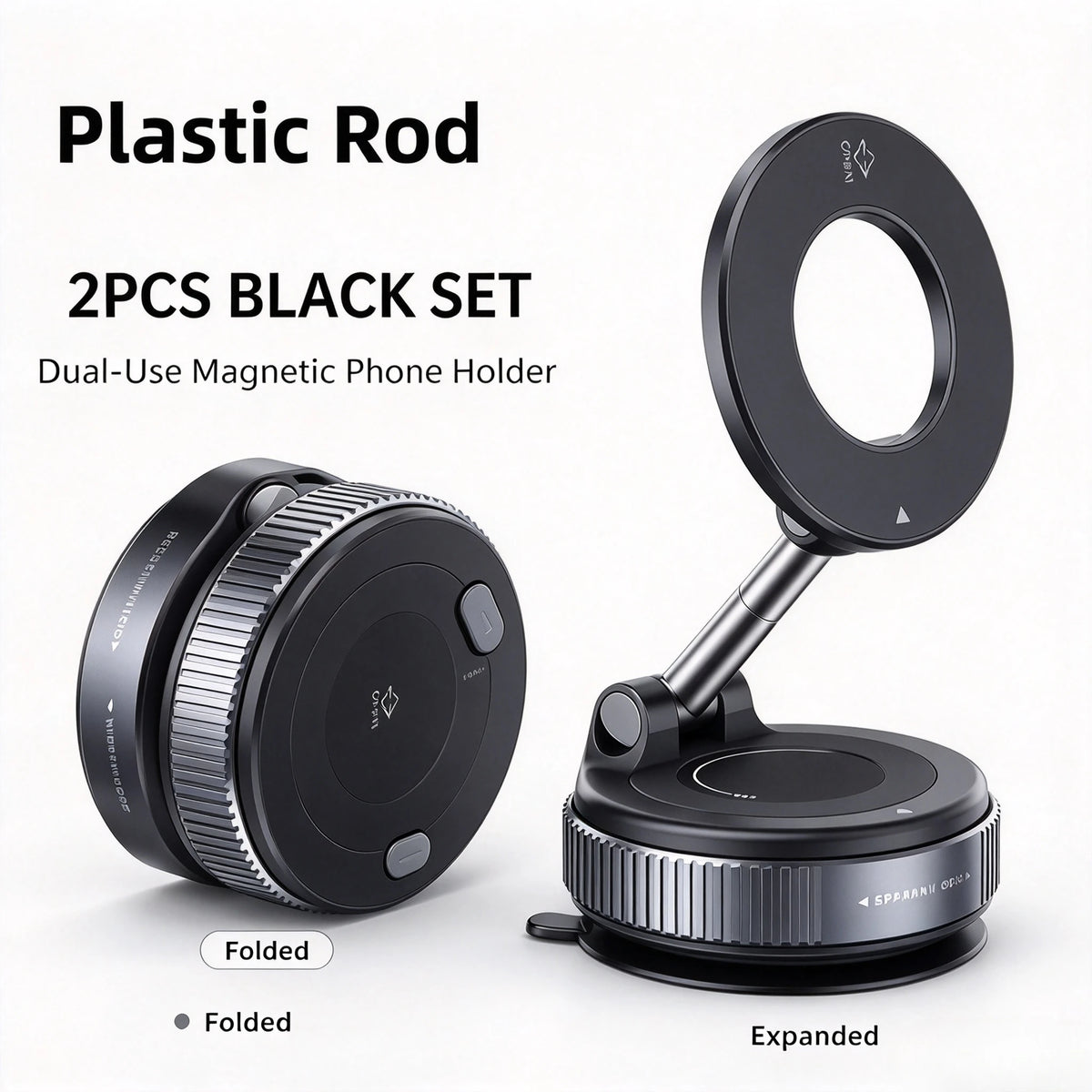 Vacuum Magnetic Car Phone Holder, Foldable Multi-Angle Adjustable Vehicle Navigation Phone Mount, Universal Phone Stand for Daily Driving