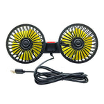 Car Fan 360° 3-speed Car Seat Back Cooling Fan USB Charge Dual Head Fan Adjustable Ro lifestyle view