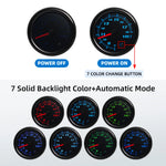 2'' 52mm 7 Color Car Gauge Set | Multi-Function 12V Gauge with Digital and Analog Displa detail view