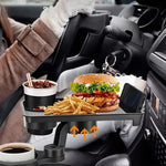 Universal Car Cup Holder Tray | 360° Rotating Adjustable Dual Cup Organizer close-up view