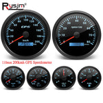 6 Gauge Set with GPS Speedometer, Tachometer, Voltmeter, and Sensors | 110mm and 52 additional angle
