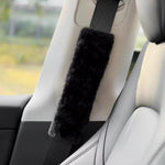 Cute Cartoon Bear Car Seat Belt Cover Imitation Rabbit Fur