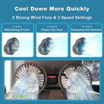 Car Fan 360° 3-speed Car Seat Back Cooling Fan USB Charge Dual Head Fan Adjustable Rot close-up view