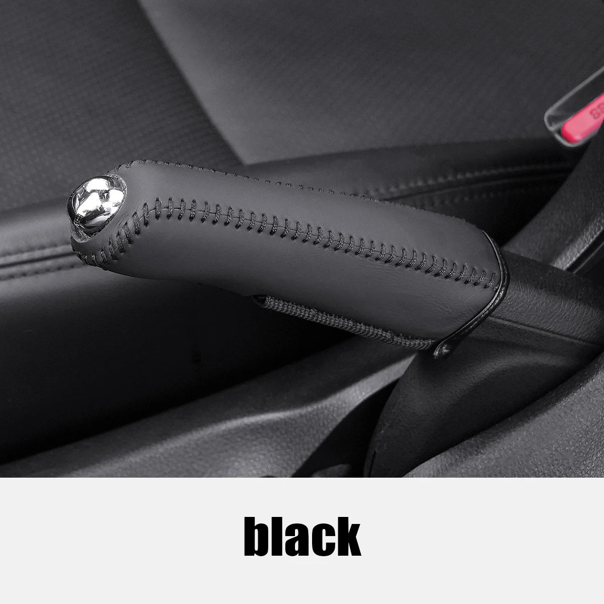 Car Artificial Leather Handbrake Cover Protective Sleeve Hand Brake Protection Car additional angle