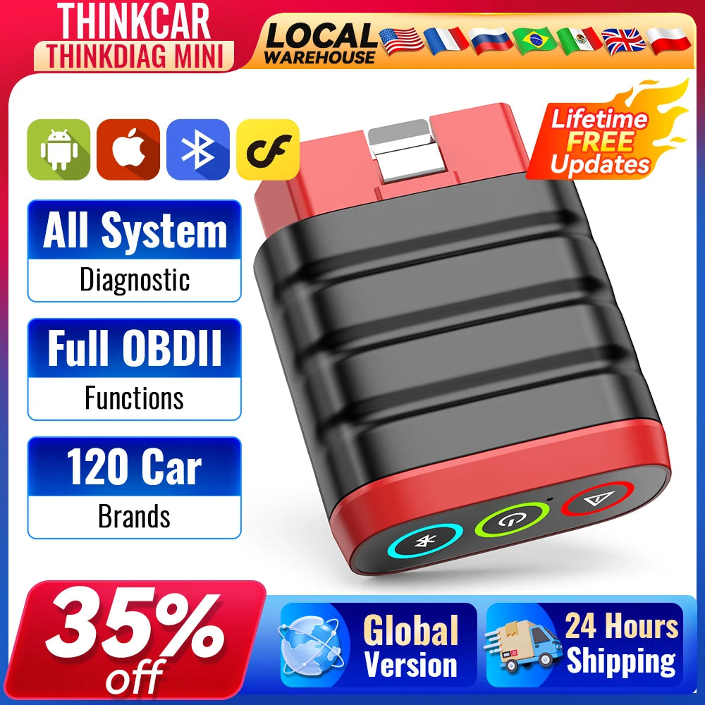 THINKCAR THINKDIAG Mini OBD OBD2 Scanner All-System Diagnosis Auto VIN Scan Tool Lifetime Free Update for All Cars After 1996