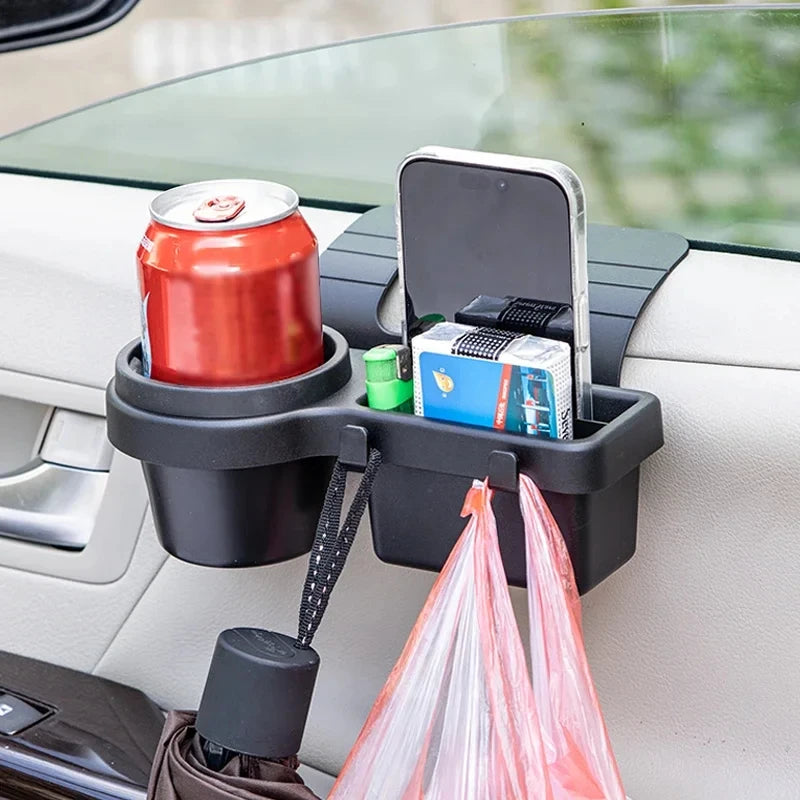 Car Cup Holder Phone Mount Tray Side Door Window Storage Barrel Pocket Hanging Rack Auto Interior Accessories